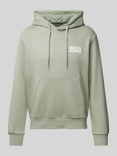 Jack & Jones Bluza z kapturem i nadrukiem z logo model ‘ECORP’ Miętowy 1