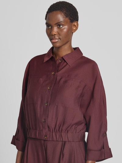 Jake*s Collection Regular fit blouson van materiaal mix met viscose, wol-aandeel model 'B076' Prune - 3