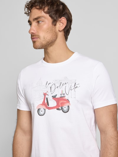 Zeybra T-shirt z nadrukowanym motywem Biały 3