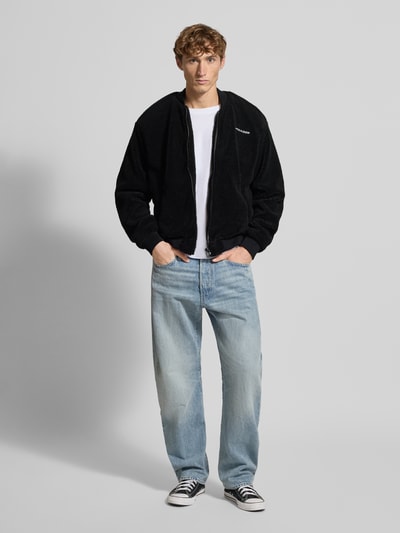 Pegador Bomberjacke aus Teddyfell mit Label-Stitching Black 1