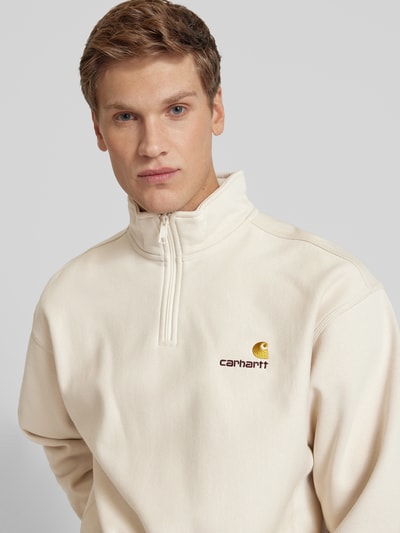 Carhartt Work In Progress Sweatshirt mit Troyer-Kragen Modell 'AMERICAN SCRIPT' Sand 3