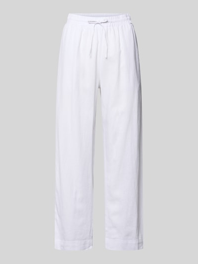 Productfoto, witte Wide Leg Pants uit linnenmix met elastische tailleband, model 'Lava' van FREE/QUENT, loose fit, met viscose