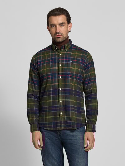 Barbour Slim fit vrijetijdsoverhemd van puur katoen, model 'KYELOCH' Marineblauw - 4