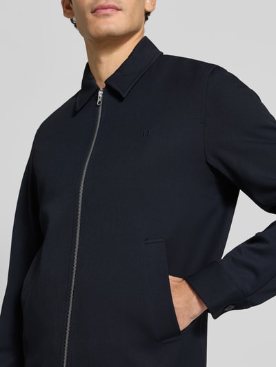 Les Deux Jacke mit Logo-Stitching Modell 'Como' Blau 3
