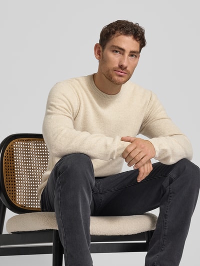 Casual Friday Strickpullover aus Woll-Mix Modell 'KARL' Offwhite 3