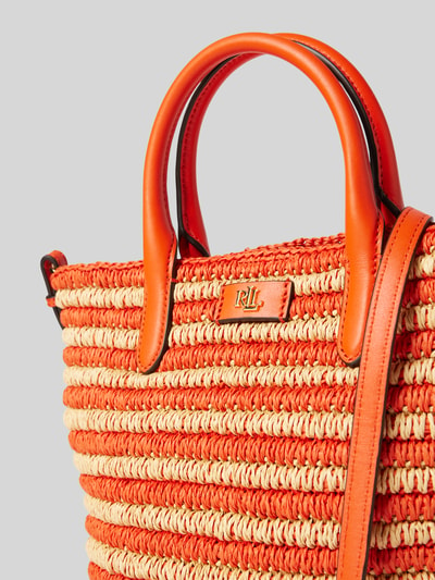 Lauren Ralph Lauren Tote Bag in Flecht-Optik Modell 'BRIE' Orange 3