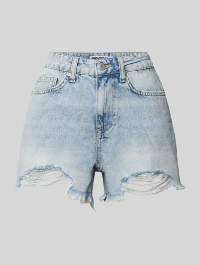 Review Korte regular fit jeans in destroyed-look Lichtblauw - 2