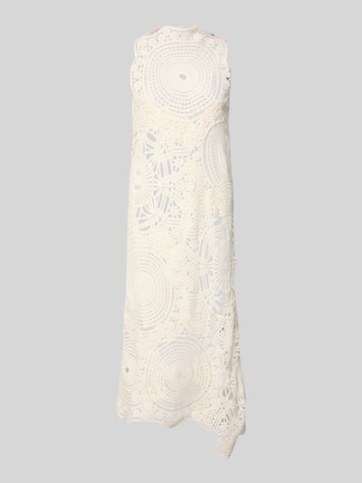 Produktfoto, Midikleid aus Häkelspitze mit blickdichtem Unterkleid von Copenhagen Muse in Creme, strukturierte Spitze, Straight Fit, reine Baumwolle