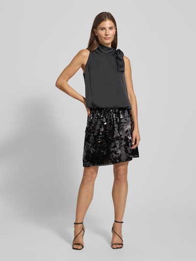 ICHI Knielanger Rock mit Paillettenbesatz Modell 'PELEOA' Black 1