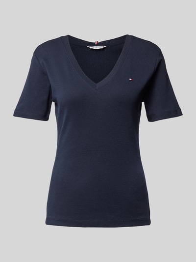 Tommy Hilfiger Slim Fit T-Shirt mit Logo-Stitching Modell 'CODY' Bleu 2