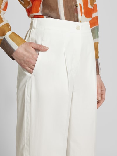 Luisa Cerano Culotte mit Bügelfalten in unifarbenem Design Offwhite 3