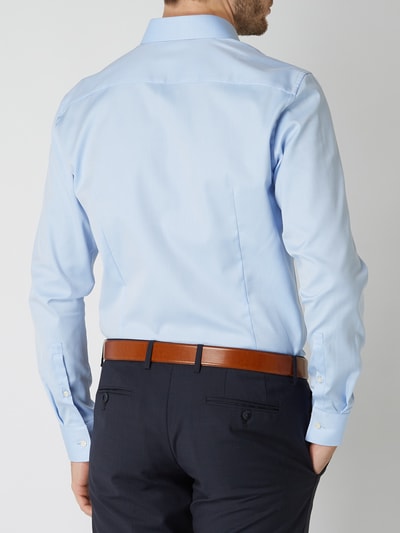 Jake*s Slim fit zakelijk overhemd van twill Lichtblauw - 4