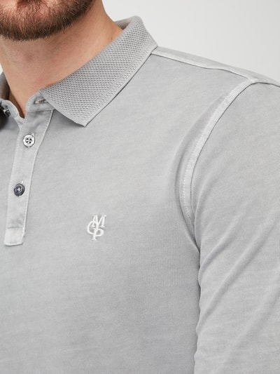 Marc O'Polo Poloshirt mit langem Arm Mittelgrau 3