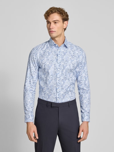 Jake*s Slim Fit Businesshemd in Premiumqualität Bleu 4