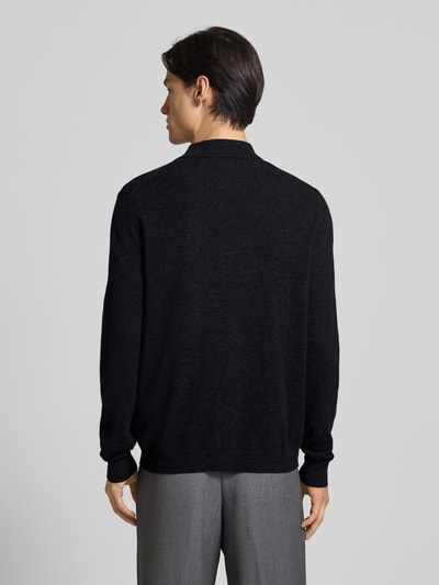 Christian Berg Men Strickjacke aus Baumwoll-Kaschmir-Mix Anthrazit Melange 5