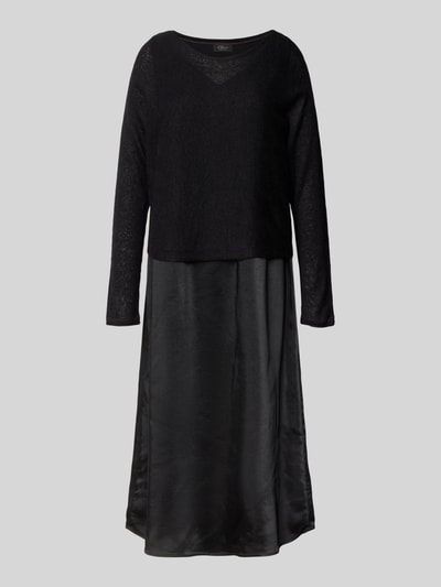 s.Oliver BLACK LABEL Fließendes Freizeitkleid im Set mit Cropped Pullover mit Woll-Anteil Black 2