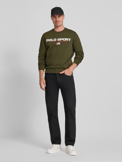 Polo Ralph Lauren Sweatshirt met labelprint Olijfgroen - 1