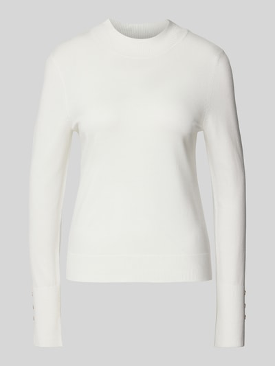 comma Gebreide pullover met ribboorden Offwhite - 1