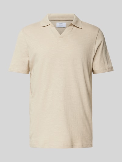 MCNEAL Regular Fit Poloshirt mit V-Ausschnitt Beige 2