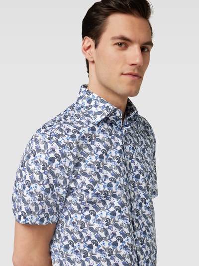 Christian Berg Men Regular Fit Freizeithemd mit Allover-Muster Weiß 3