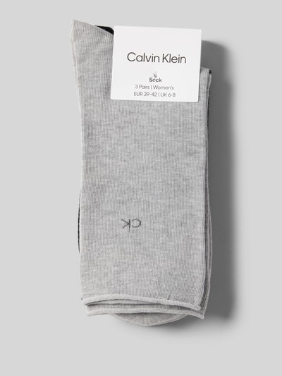CK Calvin Klein Socken mit Logo-Stitching im 3er-Pack Mittelgrau 3