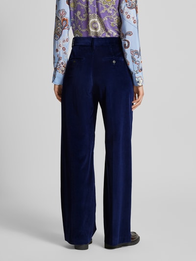 Weekend Max Mara Straight fit corduroy broek van zuiver katoen met steekzakken opzij, model 'TANIA' Marineblauw - 5