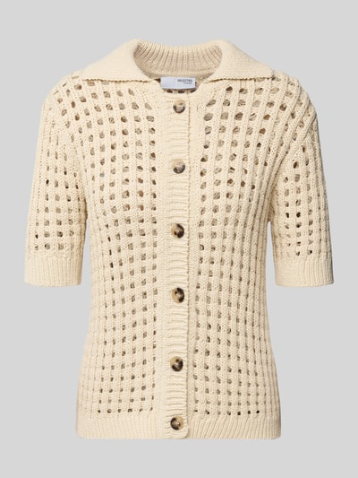 Selected Cardigan mit 1/2-Arm Modell 'ELLEN' Ecru 2