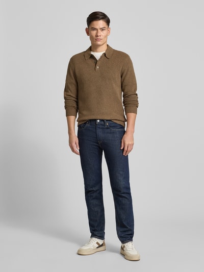 Jack & Jones Premium Sweter z dzianiny z kołnierzykiem polo model ‘MAVERICK’ Camel 1