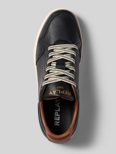 Replay Leren sneakers met labeldetails, model 'SMASH CHOICE' Zwart - 3