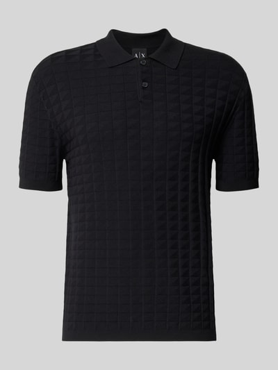 Armani Exchange Regular Fit Poloshirt aus Viskose-Mix Modell 'Maglia' Marine 1