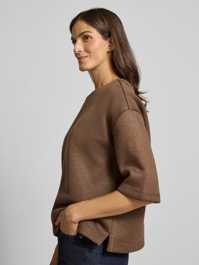 OPUS Sweatshirt met ronde hals, model 'Ginama' Lichtbruin - 3