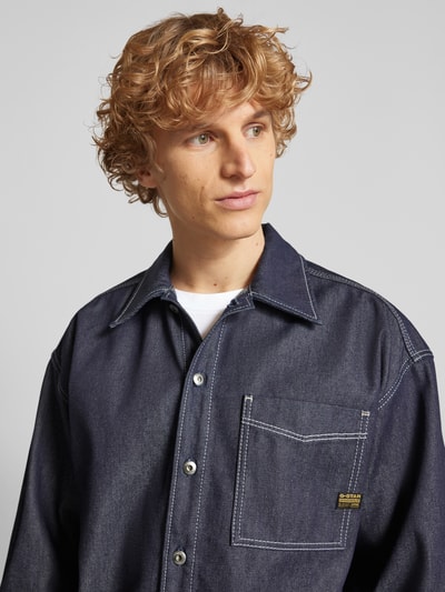 G-Star Raw Boxy Fit Jeanshemd mit Label-Detail Dunkelblau 3