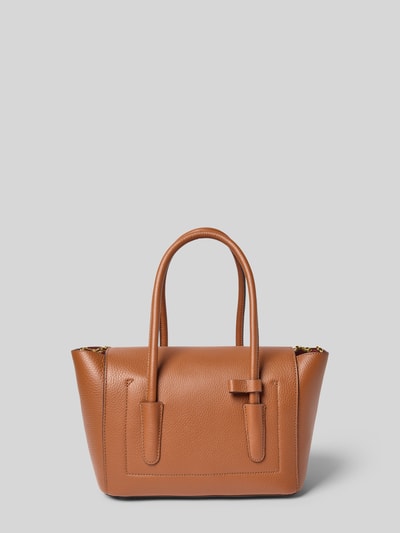 Coccinelle Handtas met labelopschrift, model 'DOUBLE BEAT' Cognac - 3