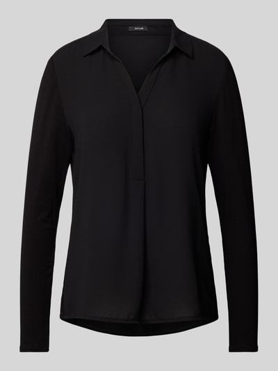 OPUS Slim fit blouse met platte kraag, model 'Frera' Zwart - 2