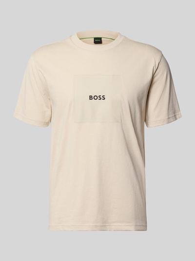 BOSS Green Regular Fit T-Shirt mit Logo Print Beige 2