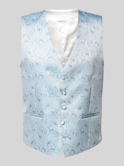 Wilvorst Weste mit Paisley-Muster Hellblau 2