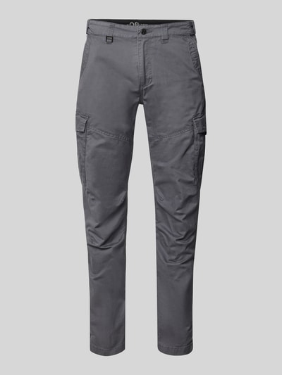 s.Oliver RED LABEL Spodnie cargo o kroju regular fit z mieszanki bawełny Czarny 2