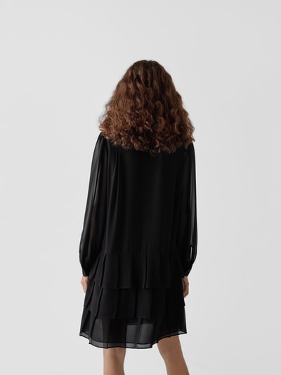See by Chloé Knielanges Kleid mit Volant Schwarz 5