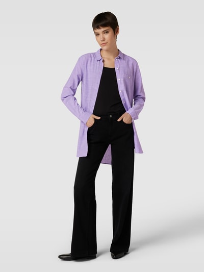 Montego Longbluse mit Webmuster Violett 1