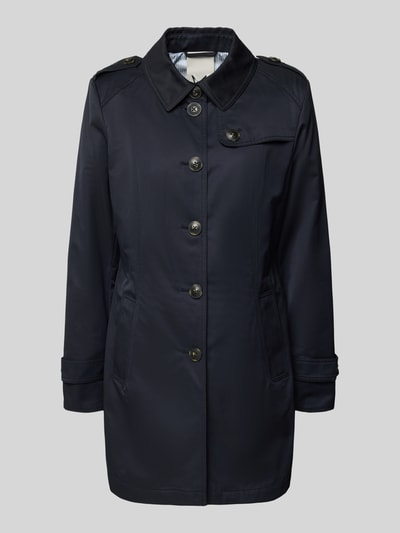 Produktfoto, Trenchcoat mit Ärmelriegeln von Fuchs Schmitt, dunkelblau, Regular Fit, Umlegekragen, Knopfleiste, Eingrifftaschen, glatte Textur