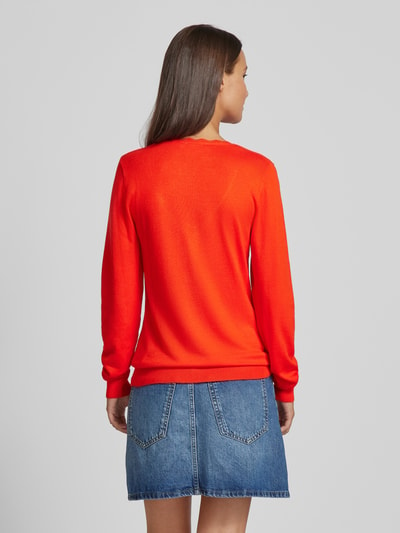 ICHI Gebreide pullover met V-hals, model 'DIANE' Rood - 5