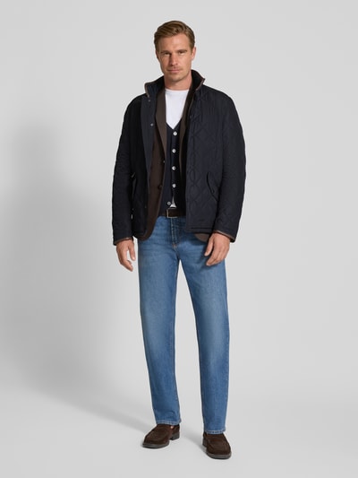 Barbour Regular Fit Steppjacke mit Pattentaschen Modell 'POWELL' Marine 1