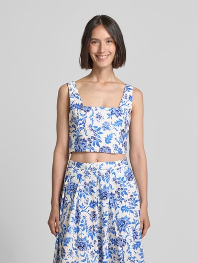 Mango Crop Top mit Karree-Ausschnitt Modell 'INDIGO' Beige 4