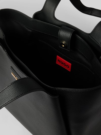 HUGO torba shopper z detal z logo Czarny 4