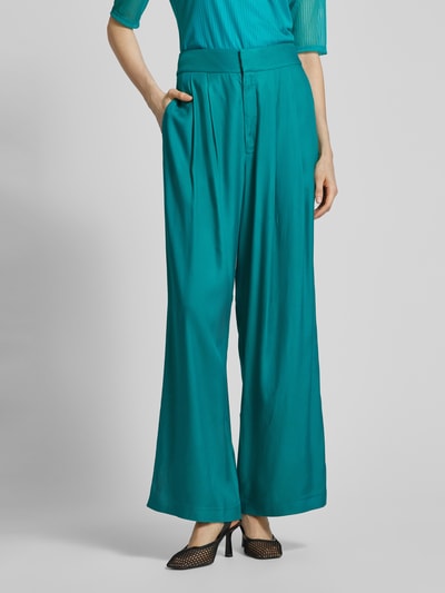 Ted Baker Wide leg stoffen broek met bandplooien, model 'KRISSI' Turquoise - 4