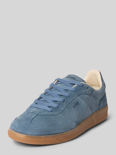 BOSS Lage sneakers van echt leer, model 'BRENTA' Jeansblauw - 1