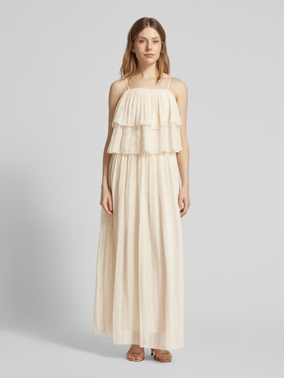 Vila Maxikleid mit Volants Modell 'CHIFFON' Offwhite 4