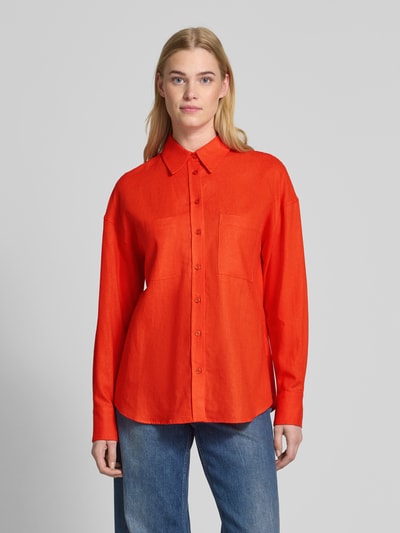 GUIDO MARIA KRETSCHMER WOMAN Regular Fit Leinenbluse mit Hemdblusenkragen Modell 'SHIRIN' Hellrot 4