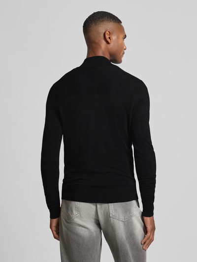 Antony Morato Slim fit gebreide pullover met schipperskraag Zwart - 5