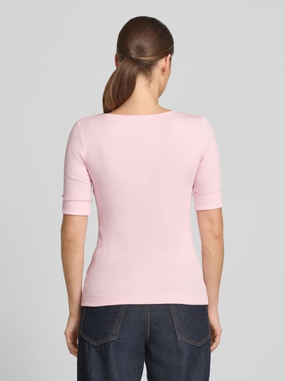 Marc Cain T-Shirt mit Rundhalsausschnitt und Label-Detail Rosa 5